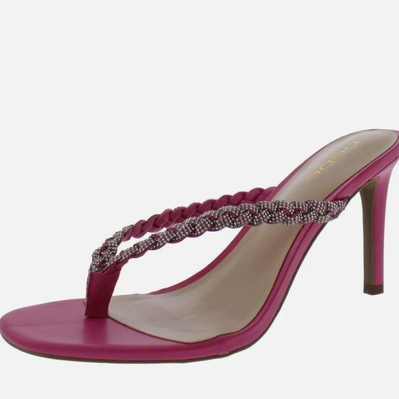 BRAND NEW BEBE AISLINN WOMEN'S RHINESTONE SLIP ON HEELS SANDAL - Picture 13 of 16